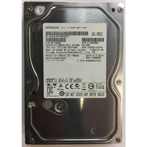 هارد دیسک اینترنال هیتاچی Hitachi hds721050cla662 ظرفیت 500GB استوک